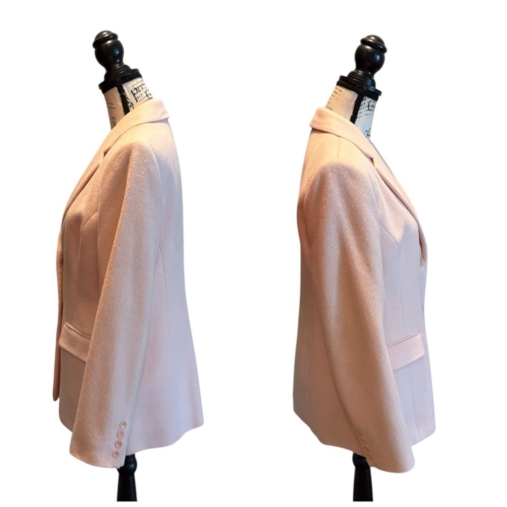 Talbots Blazer Jacket Angora Rabbit Hair Wool Light Baby Pink Size 8 NWOT Office - Picture 4 of 10